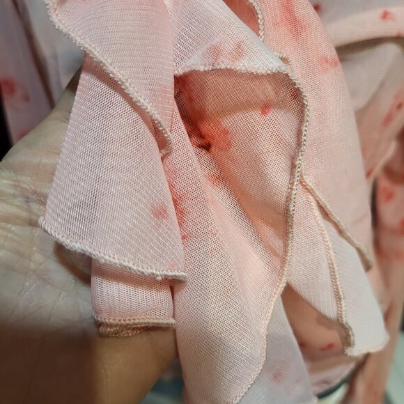 ****PINK FLORAL PRINT KNOT SHIRT - Picture 4 of 6